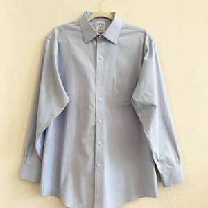 Brooks Brothers Regent Dress Shirt 16 2/3 All Cotton Non-Iron‎ Light Blue Career